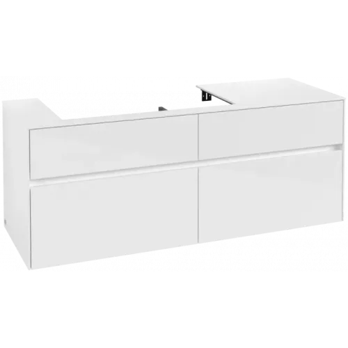 Villeroy & Boch Collaro Тумба под раковину, 4 выдвижных ящика, 1400 x 548 x 500 mm, Glossy White / Glossy White C08900DH
