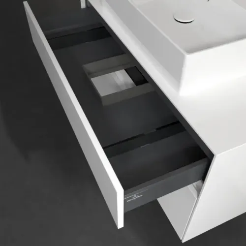 Villeroy & Boch Collaro Тумба под раковину, с подсветкой, 2 выдвижных ящика, 1000 x 548 x 500 mm, Glossy White / Glossy White C125B0DH