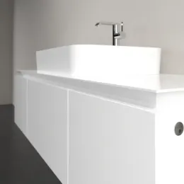 Villeroy & Boch Legato Тумба под раковину, с подсветкой, 3 выдвижных ящика, 1400 x 380 x 500 mm, Glossy White / Glossy White B759L0DH