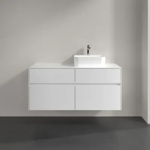 Villeroy & Boch Collaro Тумба под раковину, с подсветкой, 4 выдвижных ящика, 1200 x 548 x 500 mm, Glossy White / Glossy White C099B0DH