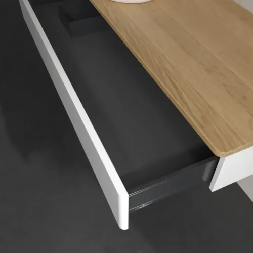 Villeroy & Boch Antao Тумба под раковину, 1 выдвижной ящик, 1200 x 190 x 500 mm, лицевая поверхность без текстурированной отделки, Glossy White Lacquer / Honey Oak K11051GF