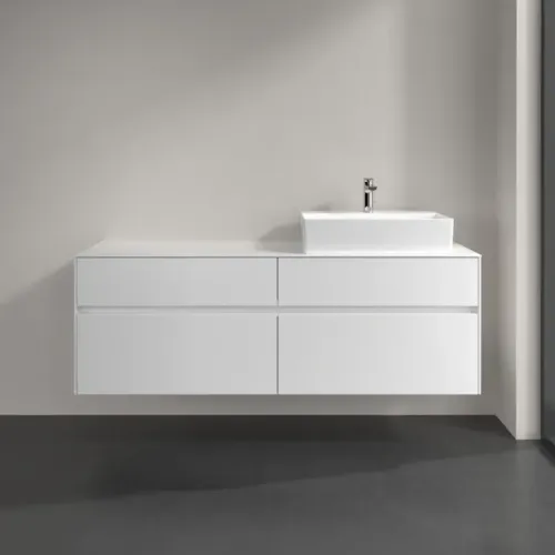 Villeroy & Boch Collaro Тумба под раковину, 4 выдвижных ящика, 1600 x 548 x 500 mm, Glossy White / Glossy White C13600DH