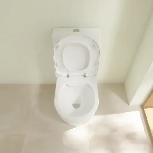Villeroy & Boch Avento Унитаз-компакт с открытым смывным краем, напольный, Stone White CeramicPlus 5644R0RW
