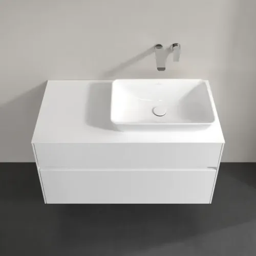 Villeroy & Boch Collaro Тумба под раковину, 2 выдвижных ящика, 1000 x 548 x 500 mm, Glossy White / Glossy White C11100DH