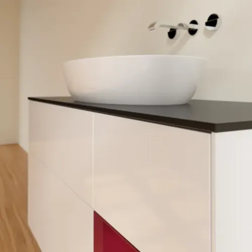 Villeroy & Boch Finion Тумба под раковину, с подсветкой, 3 выдвижных ящика, 1200 x 603 x 501 mm, Glossy White Lacquer / Peony Matt Lacquer GA72HBGF