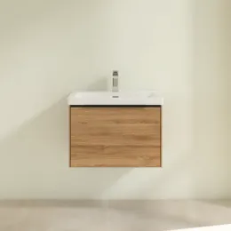 Villeroy & Boch Subway 3.0 Тумба под раковину, с подсветкой, 1 выдвижной ящик, 622 x 429 x 478 mm, Oak Kansas C575L1RH