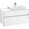 Villeroy & Boch Collaro Тумба под раковину, с подсветкой, 2 выдвижных ящика, 1000 x 548 x 500 mm, Glossy White / Glossy White C018B0DH