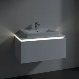 Villeroy & Boch Legato Тумба под раковину, с подсветкой, 1 выдвижной ящик, 800 x 380 x 500 mm, Glossy White / Glossy White B678L0DH