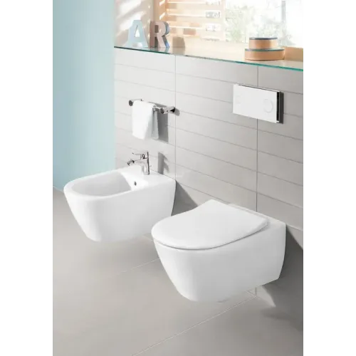 Villeroy & Boch Subway 2.0 Унитаз с открытым смывным краем, настенный, Альпийский белый CeramicPlus 5614R0R1