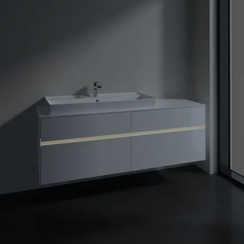 Villeroy & Boch Collaro Тумба под раковину, с подсветкой, 4 выдвижных ящика, 1600 x 548 x 500 mm, Glossy White / Glossy White C029B0DH