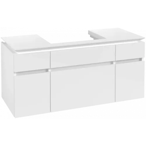 Villeroy & Boch Legato Тумба под раковину, 5 выдвижных ящиков, 1200 x 550 x 500 mm, Glossy White / Glossy White B68300DH