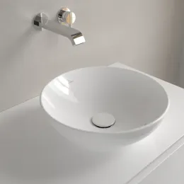 Villeroy & Boch Loop & Friends Раковина для установки на столешницу, 380 x 380 x 120 mm, Альпийский белый, с переливом 4A450001