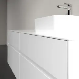 Villeroy & Boch Collaro Тумба под раковину, с подсветкой, 4 выдвижных ящика, 1400 x 548 x 500 mm, Glossy White / Glossy White C102B0DH