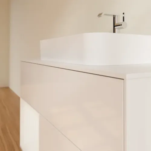 Villeroy & Boch Finion Тумба под раковину, с подсветкой, 2 выдвижных ящика, 1000 x 603 x 501 mm, Glossy White Lacquer / Glossy White Lacquer G361GFGF