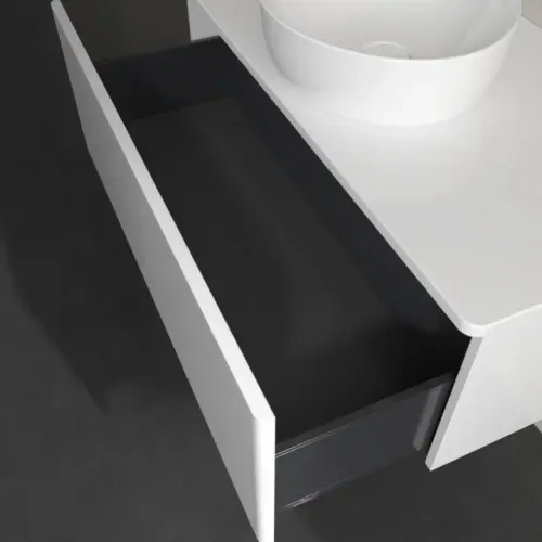 Villeroy & Boch Antao Тумба под раковину, 1 выдвижной ящик, 1000 x 360 x 500 mm, лицевая поверхность без текстурированной отделки, Glossy White Lacquer / Glossy White Lacquer K31010GF