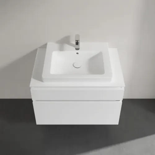 Villeroy & Boch Legato Тумба под раковину, 2 выдвижных ящика, 800 x 550 x 500 mm, Glossy White / Glossy White B67900DH