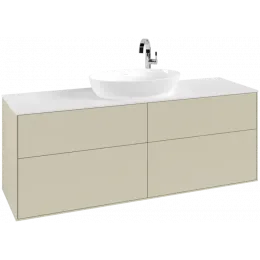 Villeroy & Boch Finion Тумба под раковину, с подсветкой, 4 выдвижных ящика, 1600 x 603 x 501 mm, Silk Grey Matt Lacquer G97100HJ