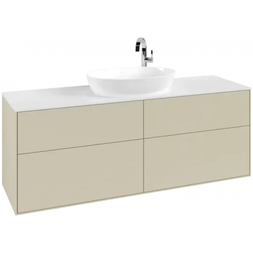 Villeroy & Boch Finion Тумба под раковину, с подсветкой, 4 выдвижных ящика, 1600 x 603 x 501 mm, Silk Grey Matt Lacquer G97100HJ