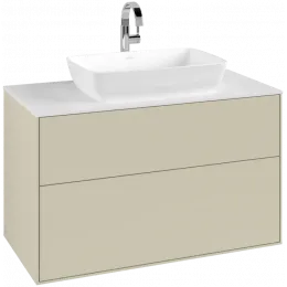 Villeroy & Boch Finion Тумба под раковину, с подсветкой, 2 выдвижных ящика, 1000 x 603 x 501 mm, Silk Grey Matt Lacquer G76100HJ