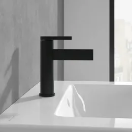 Villeroy & Boch Dawn Смеситель для раковины однорычажный без Выдвижной механизм слива, Черный матовый TVW106103151K5