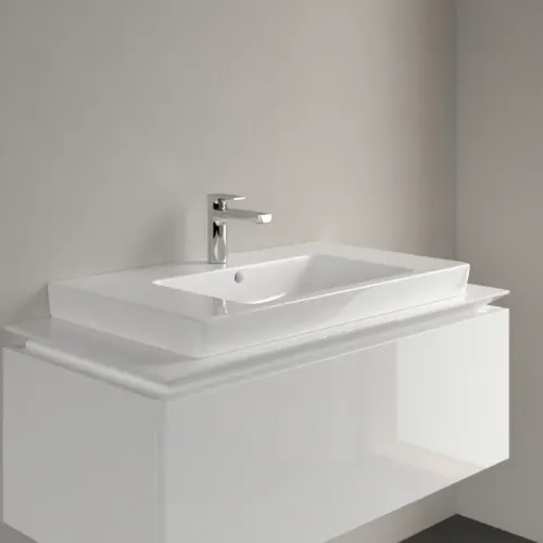 Villeroy & Boch Subway 2.0 Pаковина для установки на тумбу, 800 x 475 x 175 mm, Альпийский белый CeramicPlus, с переливом, шлифованный 71758GR1