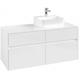 Villeroy & Boch Collaro Тумба под раковину, с подсветкой, 4 выдвижных ящика, 1200 x 548 x 500 mm, Glossy White / Glossy White C099B0DH
