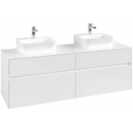 Villeroy & Boch Collaro Тумба под раковину, с подсветкой, 4 выдвижных ящика, 1600 x 548 x 500 mm, Glossy White / Glossy White C107B0DH