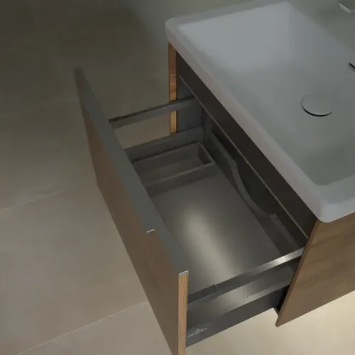 Villeroy & Boch Subway 3.0 Тумба под раковину, с подсветкой, 1 выдвижной ящик, 622 x 429 x 478 mm, Oak Kansas C575L0RH