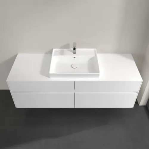 Villeroy & Boch Collaro Тумба под раковину, с подсветкой, 4 выдвижных ящика, 1600 x 548 x 500 mm, Glossy White / Glossy White C025B0DH