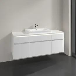Villeroy & Boch Legato Тумба под раковину, с подсветкой, 5 выдвижных ящиков, 1400 x 550 x 500 mm, Glossy White / Glossy White B685L0DH