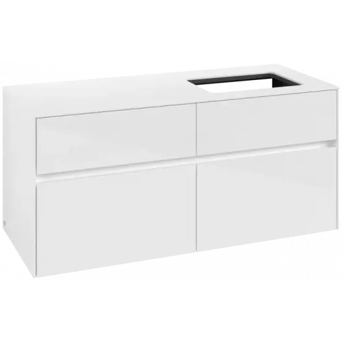 Villeroy & Boch Collaro Тумба под раковину, 4 выдвижных ящика, 1200 x 548 x 500 mm, Glossy White / Glossy White C11400DH
