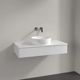 Villeroy & Boch Antao Тумба под раковину, с подсветкой, 1 выдвижной ящик, 1000 x 190 x 500 mm, лицевая поверхность без текстурированной отделки, Glossy White Lacquer / Glossy White Lacquer L09010GF