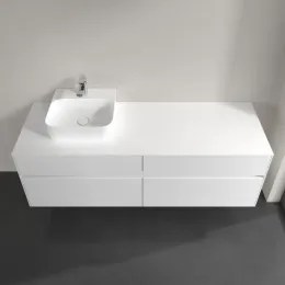 Villeroy & Boch Collaro Тумба под раковину, с подсветкой, 4 выдвижных ящика, 1600 x 548 x 500 mm, Glossy White / Glossy White C105B0DH