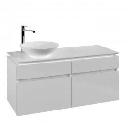 Villeroy & Boch Legato Тумба под раковину, 4 выдвижных ящика, 1200 x 550 x 500 mm, Glossy White / Glossy White B58000DH