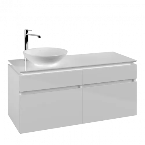 Villeroy & Boch Legato Тумба под раковину, 4 выдвижных ящика, 1200 x 550 x 500 mm, Glossy White / Glossy White B58000DH
