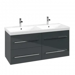 Villeroy & Boch Avento Тумба под раковину, 4 выдвижных ящика, 1180 x 514 x 484 mm, Стекло серое A89300B1