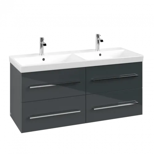 Villeroy & Boch Avento Тумба под раковину, 4 выдвижных ящика, 1180 x 514 x 484 mm, Стекло серое A89300B1