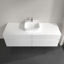 Villeroy & Boch Collaro Тумба под раковину, с подсветкой, 4 выдвижных ящика, 1600 x 548 x 500 mm, Glossy White / Glossy White C104B0DH