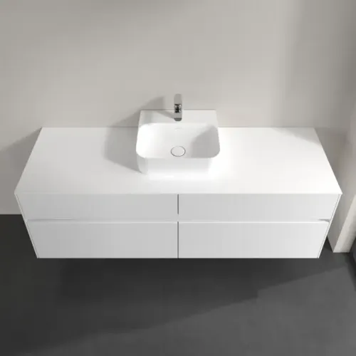 Villeroy & Boch Collaro Тумба под раковину, с подсветкой, 4 выдвижных ящика, 1600 x 548 x 500 mm, Glossy White / Glossy White C104B0DH