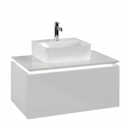 Villeroy & Boch Legato Тумба под раковину, с подсветкой, 1 выдвижной ящик, 800 x 380 x 500 mm, Glossy White / Glossy White B733L0DH