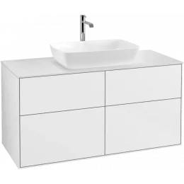 Villeroy & Boch Finion Тумба под раковину, с подсветкой, 4 выдвижных ящика, 1200 x 603 x 501 mm, Glossy White Lacquer G79100GF