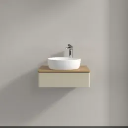 Villeroy & Boch Antao Тумба под раковину, 1 выдвижной ящик, 600 x 190 x 500 mm, лицевая поверхность без текстурированной отделки, Silk Grey Matt Lacquer / Honey Oak K07051HJ