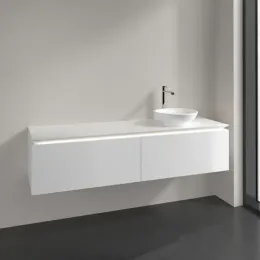 Villeroy & Boch Legato Тумба под раковину, с подсветкой, 2 выдвижных ящика, 1600 x 380 x 500 mm, Glossy White / Glossy White B597L0DH
