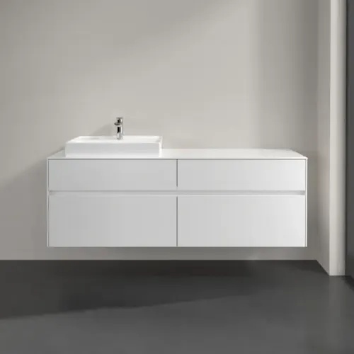 Villeroy & Boch Collaro Тумба под раковину, с подсветкой, 4 выдвижных ящика, 1600 x 548 x 500 mm, Glossy White / Glossy White C022B0DH