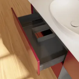 Villeroy & Boch Finion Тумба под раковину, с подсветкой, 3 выдвижных ящика, 1200 x 603 x 501 mm, Peony Matt Lacquer / Anthracite Matt Lacquer FA71GKHB