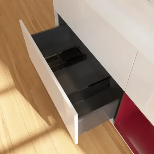 Villeroy & Boch Finion Тумба под раковину, с подсветкой, 3 выдвижных ящика, 1200 x 603 x 501 mm, Glossy White Lacquer / Peony Matt Lacquer F421HBGF