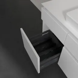 Villeroy & Boch Legato Тумба под раковину, с подсветкой, 5 выдвижных ящиков, 1400 x 550 x 500 mm, Glossy White / Glossy White B699L0DH