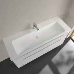Villeroy & Boch Subway 2.0 Pаковина для установки на тумбу, 1300 x 470 x 160 mm, Альпийский белый CeramicPlus, с переливом 7176D0R1