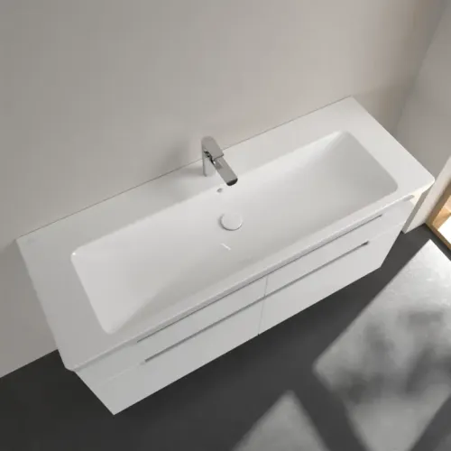 Villeroy & Boch Subway 2.0 Pаковина для установки на тумбу, 1300 x 470 x 160 mm, Альпийский белый CeramicPlus, с переливом 7176D0R1