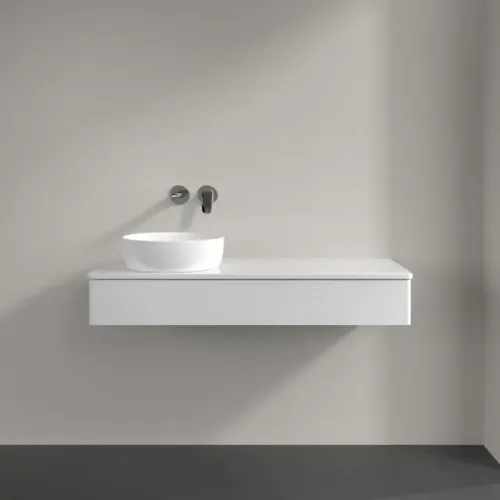 Villeroy & Boch Antao Тумба под раковину, с подсветкой, 1 выдвижной ящик, 1200 x 190 x 500 mm, лицевая поверхность без текстурированной отделки, Glossy White Lacquer / Glossy White Lacquer L11010GF